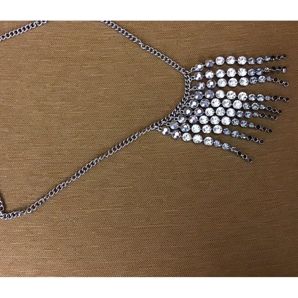 NWOT Beautiful Silver and Faux Black and White Diamonds